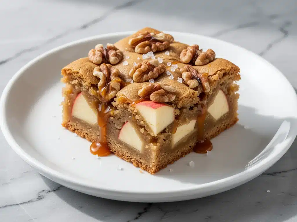 apple harvest caramel blondies - featured image