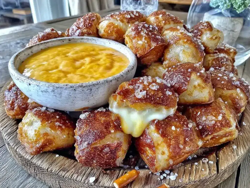 beer cheese pretzel bites - featured image