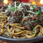 black garlic butter pasta - featured image