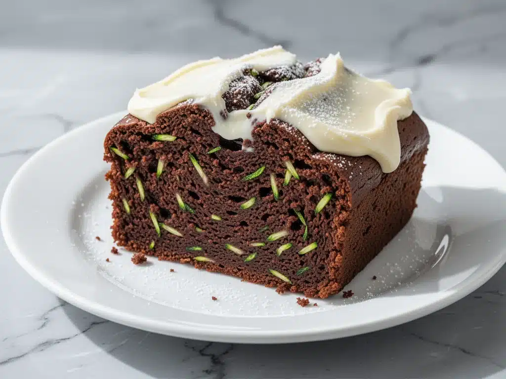 chocolate zucchini bread with cream cheese swirl - featured image