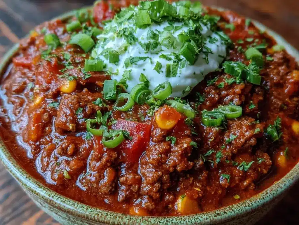 classic beef and vegetable chili no bean - featured image