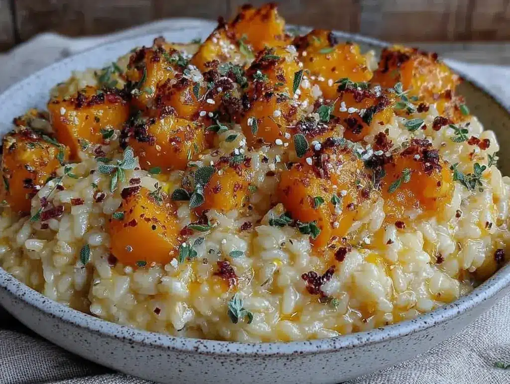 creamy butternut squash risotto - featured image