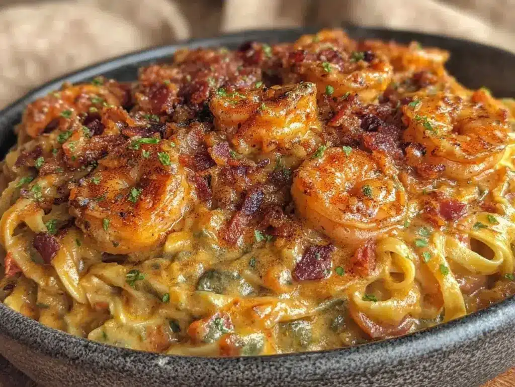 creamy cajun shrimp pasta - featured image