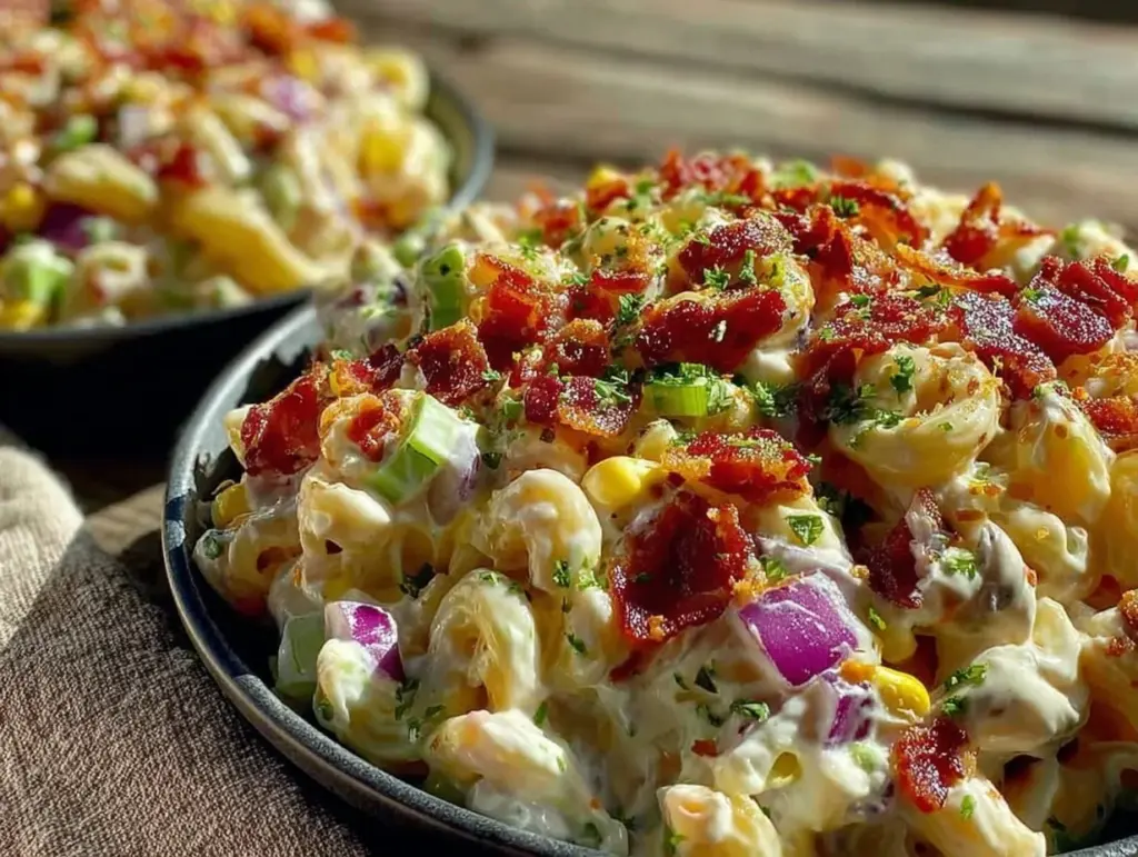 creamy southern style pasta salad - featured image