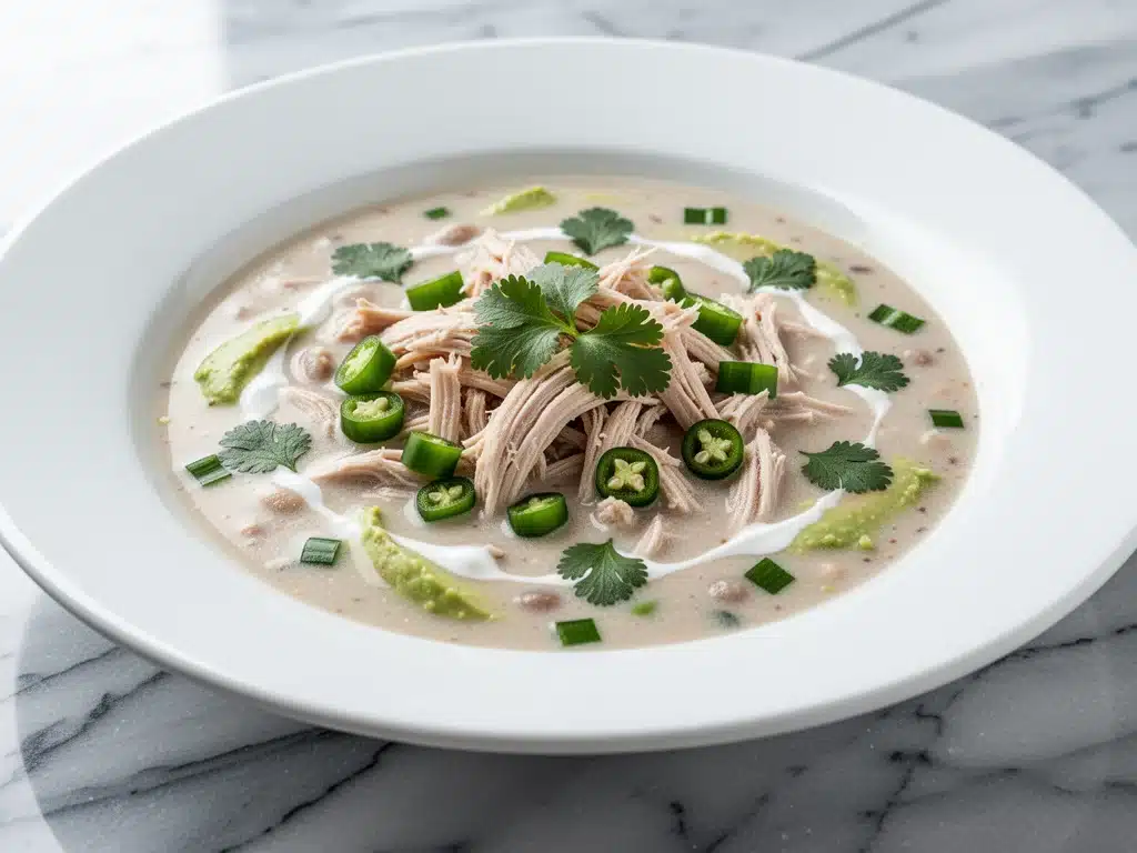 creamy white chicken chili - featured image