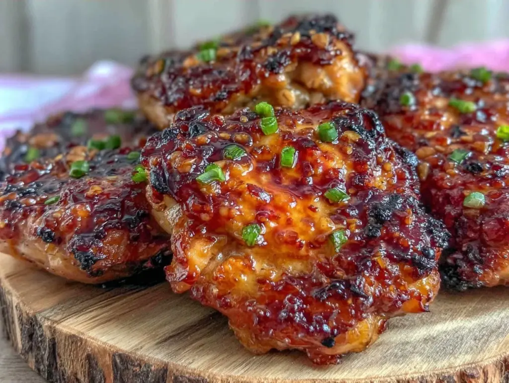 crispy air fryer honey garlic chicken thighs - featured image