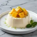dairy-free coconut mango panna cotta - featured image