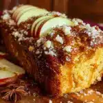 fall brown butter apple cider donut loaf - featured image