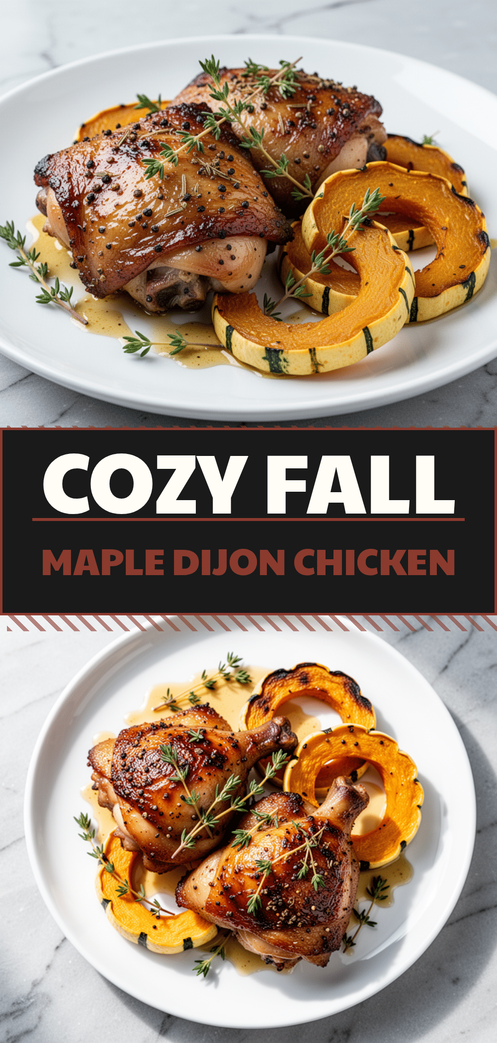 Fall Maple Dijon Roasted Chicken Thighs with Delicata Squash 5 Fall Maple Dijon Roasted Chicken Thighs recipe