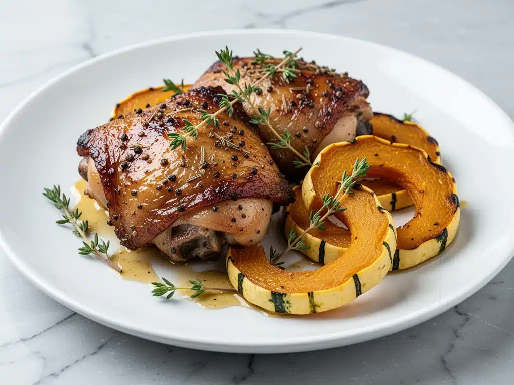Fall Maple Dijon Roasted Chicken Thighs - featured image