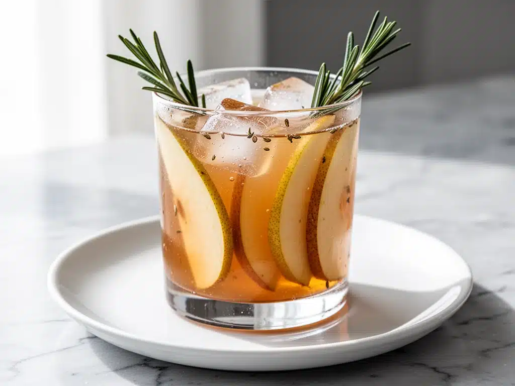 fall spiced pear ginger mocktail - featured image