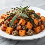 fall sweet potato sausage breakfast hash - featured image
