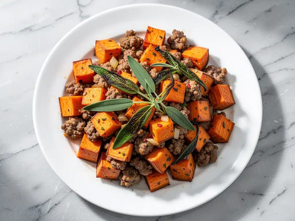 Fall Sweet Potato Sausage Breakfast Hash: 5 Easy Crispy Sage Recipe 4 fall sweet potato sausage breakfast hash preparation steps