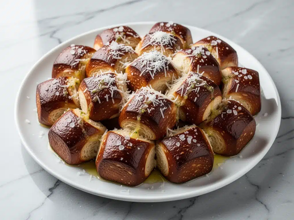 football party garlic parmesan pretzel bites - featured image