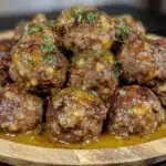 football party slow cooker honey garlic meatballs - featured image