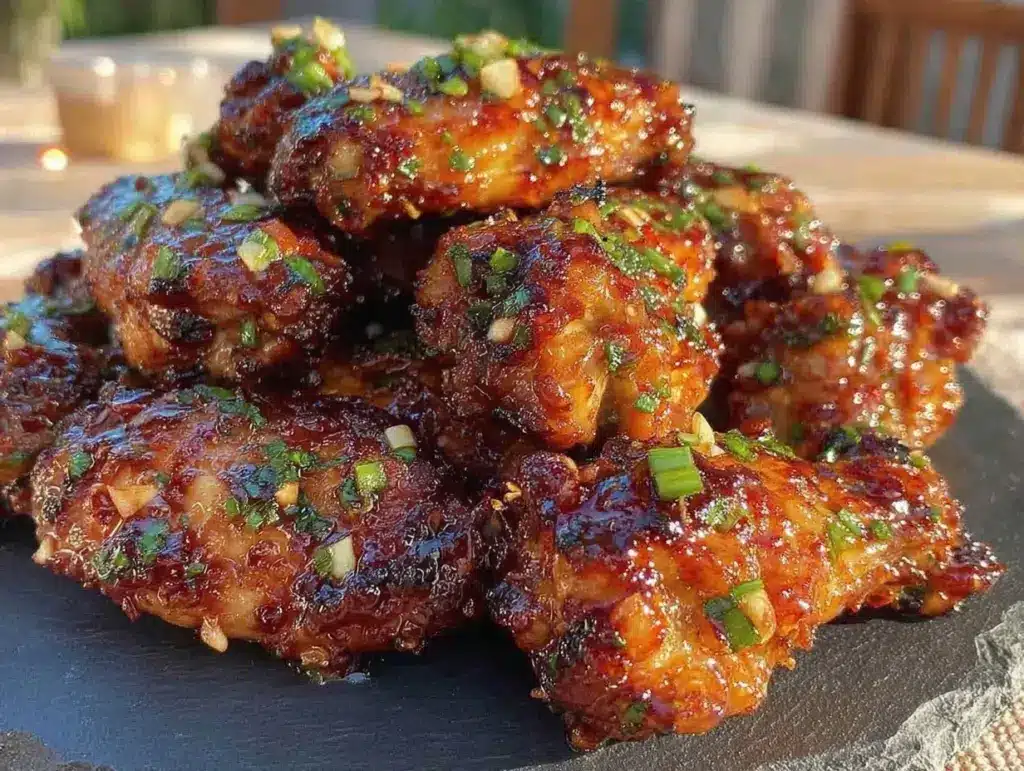 Football Tailgate Honey Garlic Chicken Wings - featured image