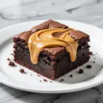 fudgy peanut butter swirl brownies - featured image
