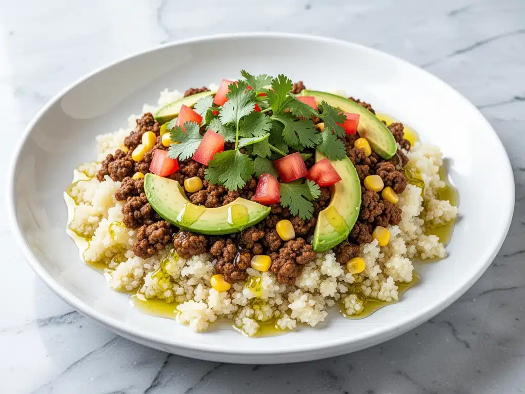 gluten-free ground beef taco skillet - featured image