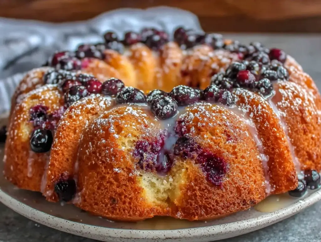 gluten-free lemon blueberry bundt cake - featured image