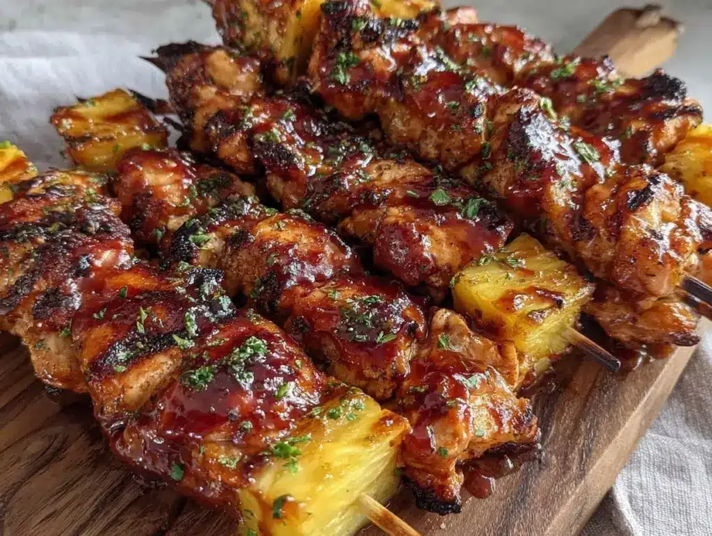 Grilled Pineapple BBQ Chicken Skewers - featured image