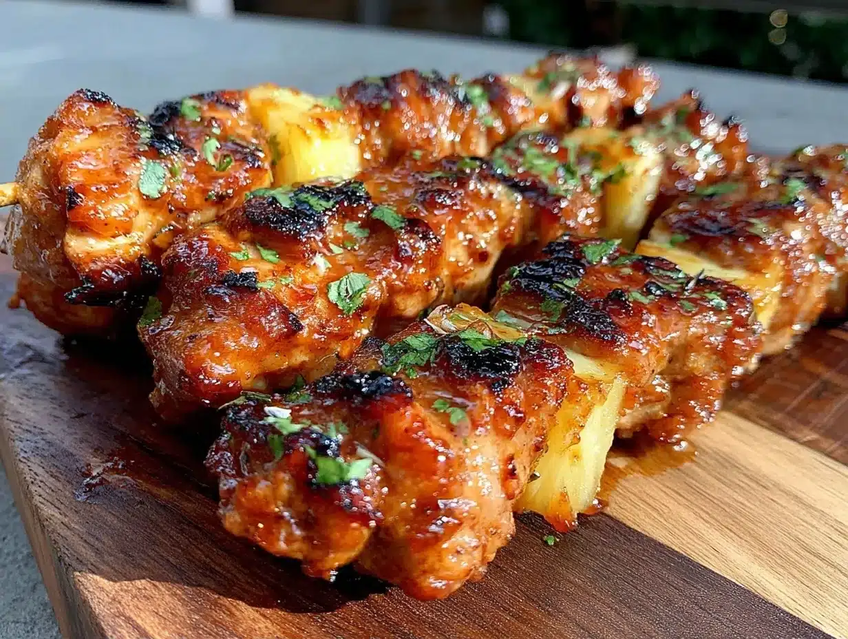 Grilled Pineapple BBQ Chicken Skewers: 5 Easy Weeknight Meals 4 Grilled Pineapple BBQ Chicken Skewers preparation steps