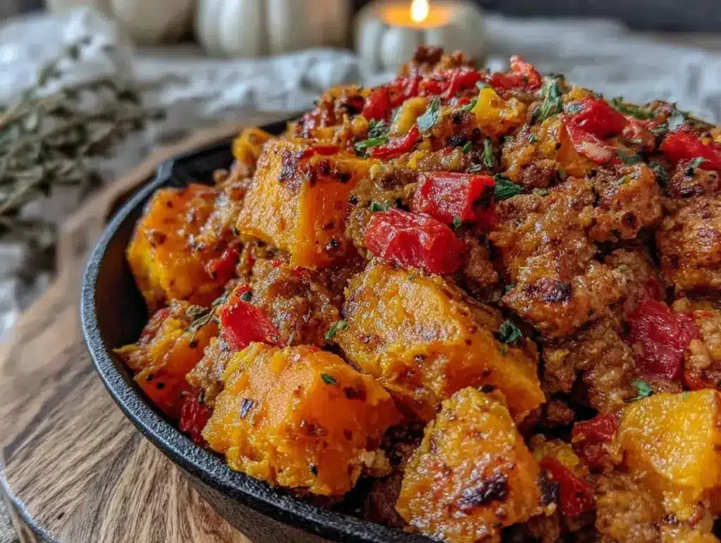 ground turkey sweet potato skillet - featured image