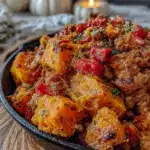 ground turkey sweet potato skillet - featured image