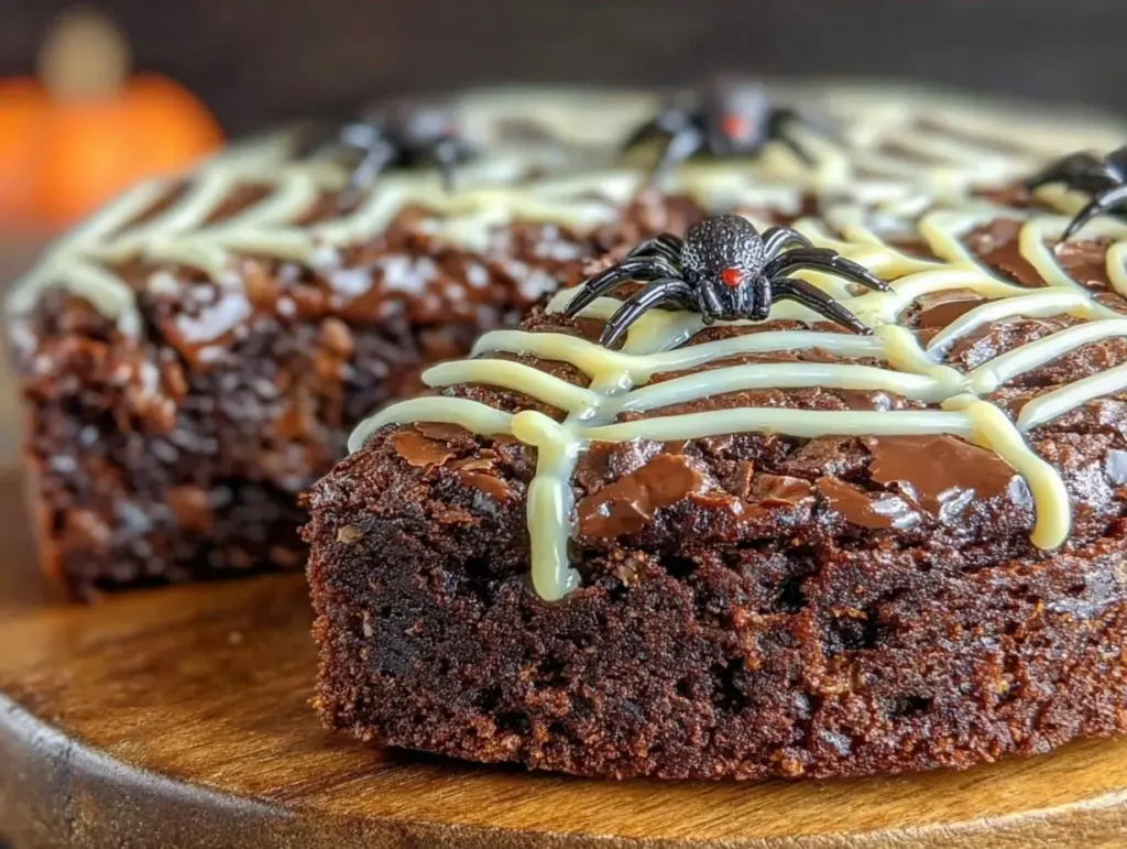 halloween chocolate spiderweb cookie cake - featured image