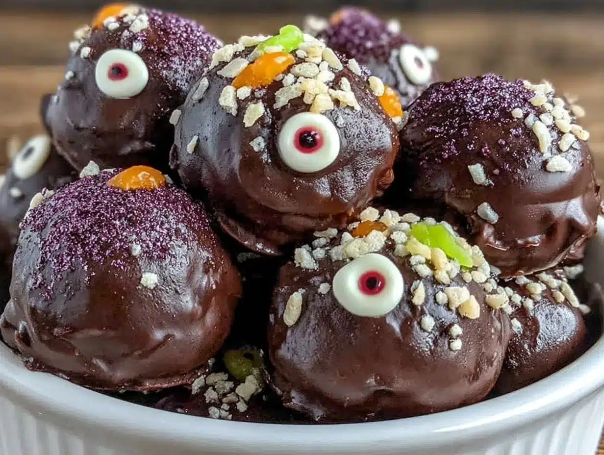 Halloween Monster Eyeball Truffles: 4 Grab-and-Go Halloween Parties 4 Halloween Monster Eyeball Truffles preparation steps