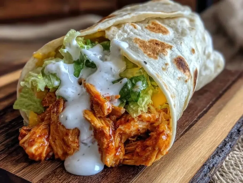 high-protein buffalo chicken wrap - featured image
