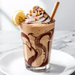 high-protein chocolate peanut butter banana smoothie - featured image