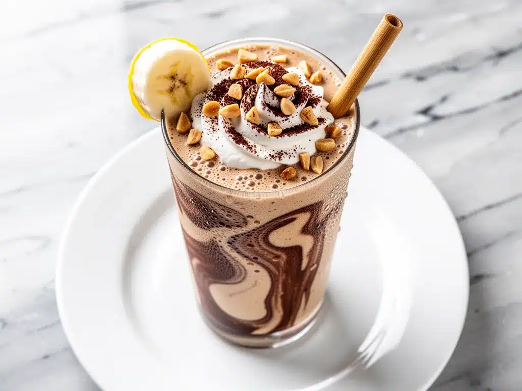 High-Protein Chocolate Peanut Butter Banana Smoothie 4 high-protein chocolate peanut butter banana smoothie preparation steps