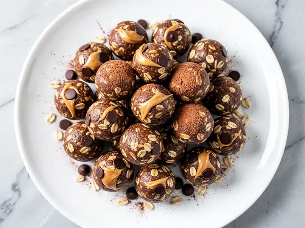 High-Protein Chocolate Peanut Butter No-Bake Energy Bites 4 high-protein chocolate peanut butter no-bake energy bites preparation steps