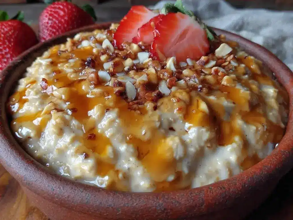 high-protein peanut butter overnight oats - featured image
