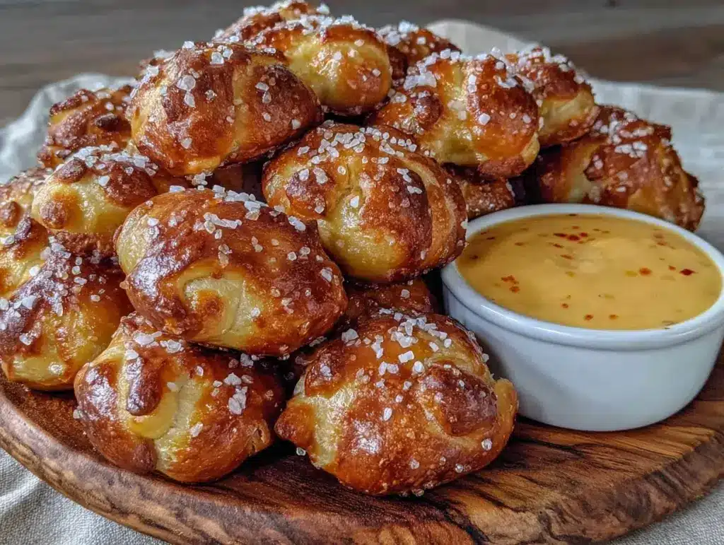 homemade soft pretzel bites - featured image