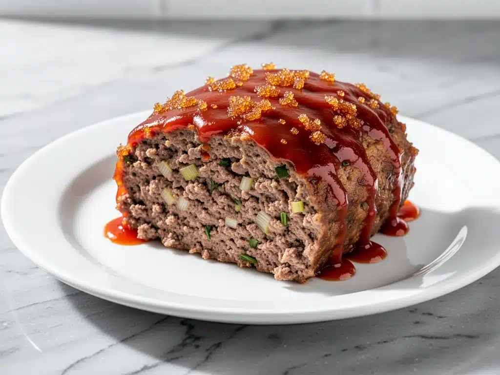 juicy glazed meatloaf - featured image