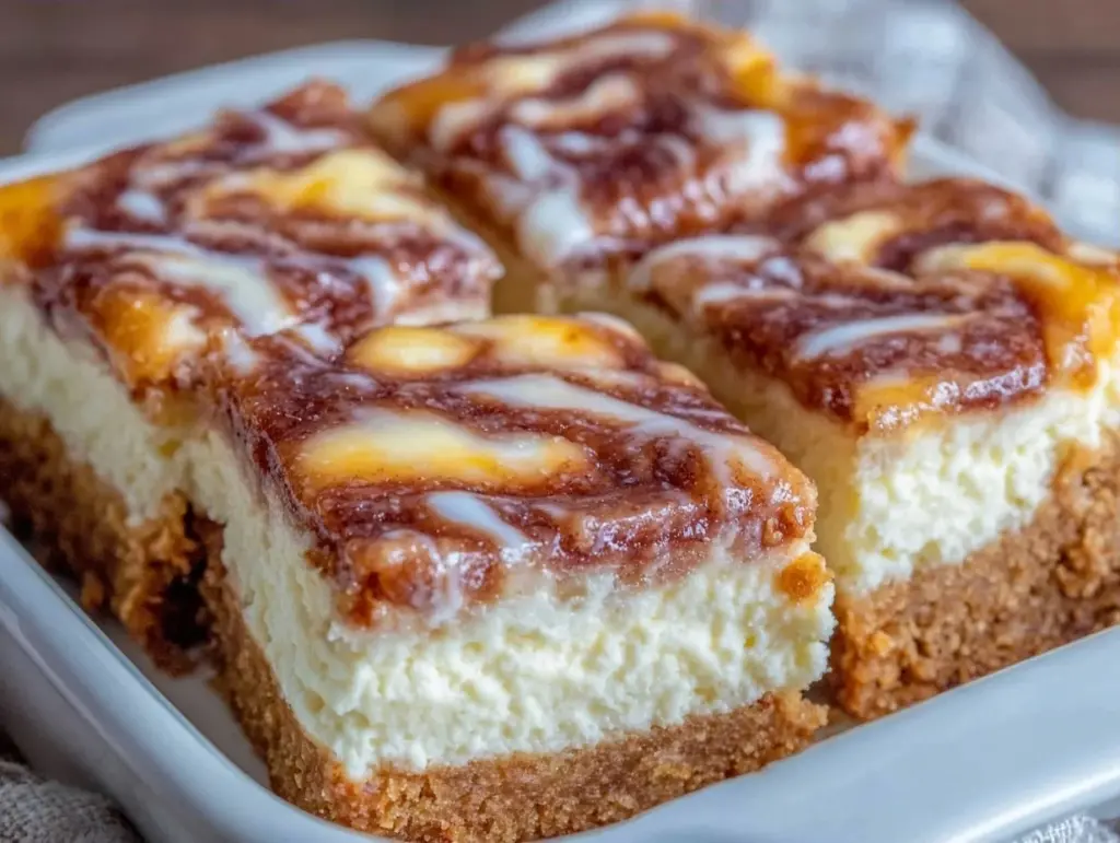keto cinnamon roll cheesecake bars - featured image
