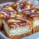 keto cinnamon roll cheesecake bars - featured image