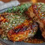keto garlic butter pork chops - featured image