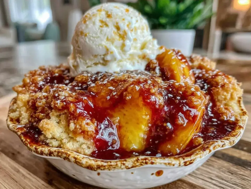 Labor Day Bourbon Peach Cobbler - featured image