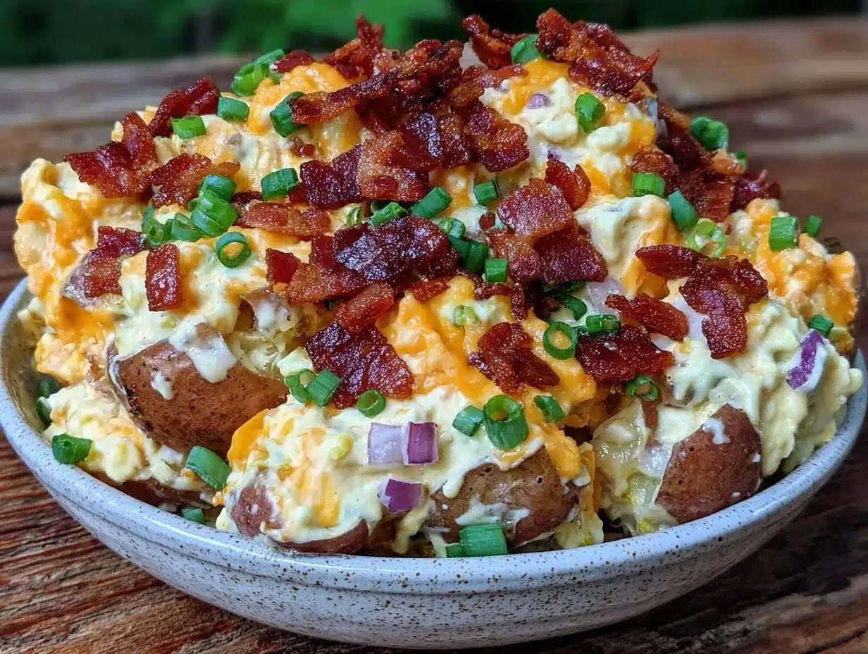 Loaded Baked Potato Salad: Cheap Family Meal 4 loaded baked potato salad with bacon preparation steps
