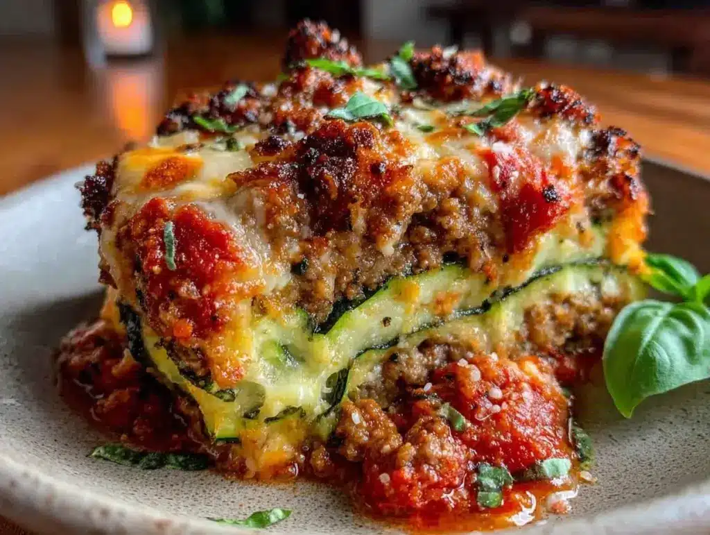 low-carb zucchini lasagna - featured image