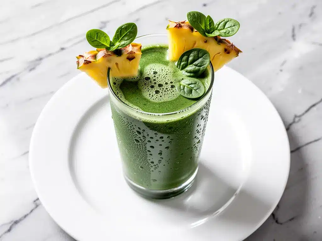Low-Sugar Green Detox Smoothie: Best Pineapple Spinach Recipe 4 low-sugar green detox smoothie preparation steps