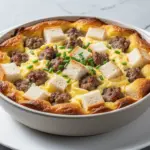make-ahead overnight sausage breakfast casserole - featured image