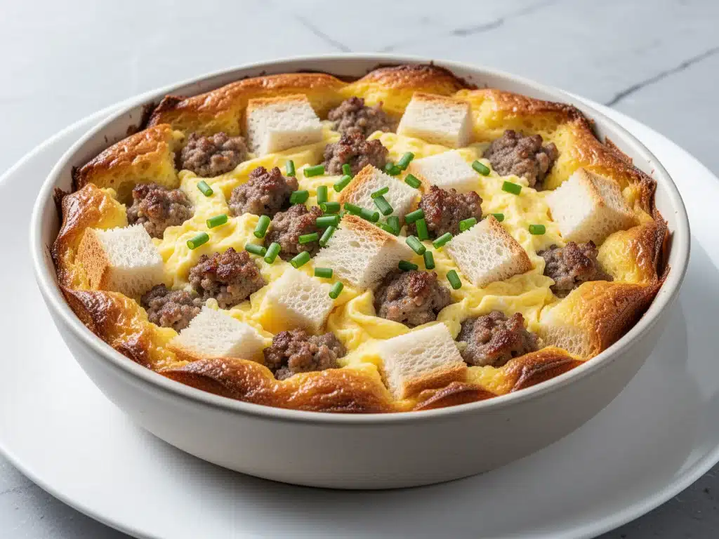 make-ahead overnight sausage breakfast casserole - featured image