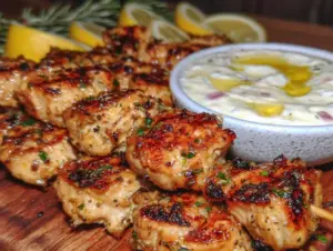 Home 1 Mediterranean Lemon Herb Grilled Chicken Skewers - featured image