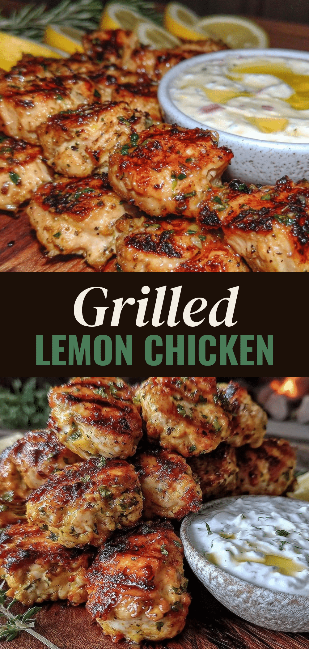 Mediterranean Lemon Herb Grilled Chicken Skewers: 4 Meals in 1 5 Mediterranean Lemon Herb Grilled Chicken Skewers recipe