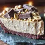 no-bake peanut butter chocolate pie - featured image