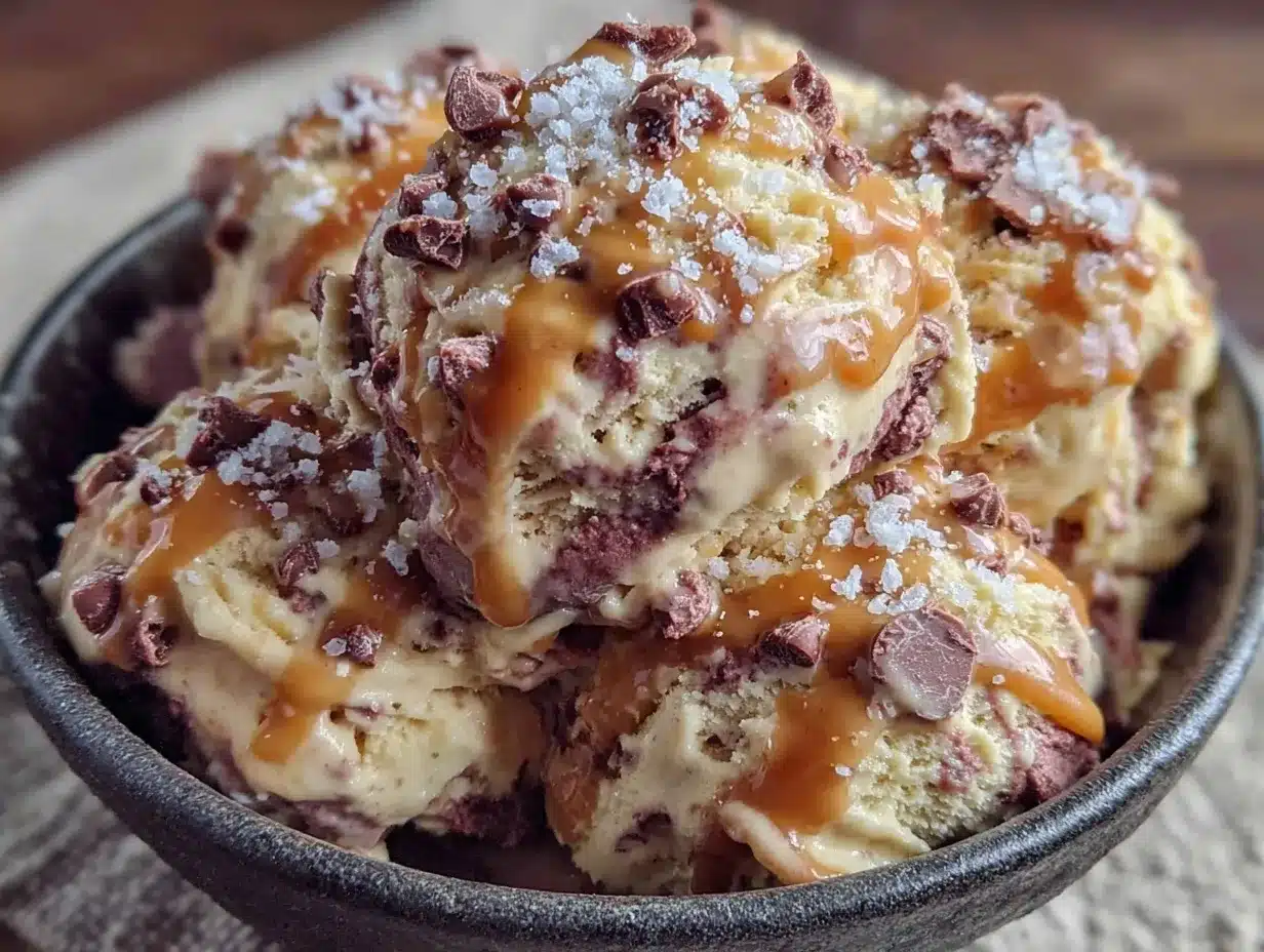 No-Churn Salted Caramel Ice Cream: 3-Ingredient Summer Dessert 4 no-churn salted caramel ice cream preparation steps