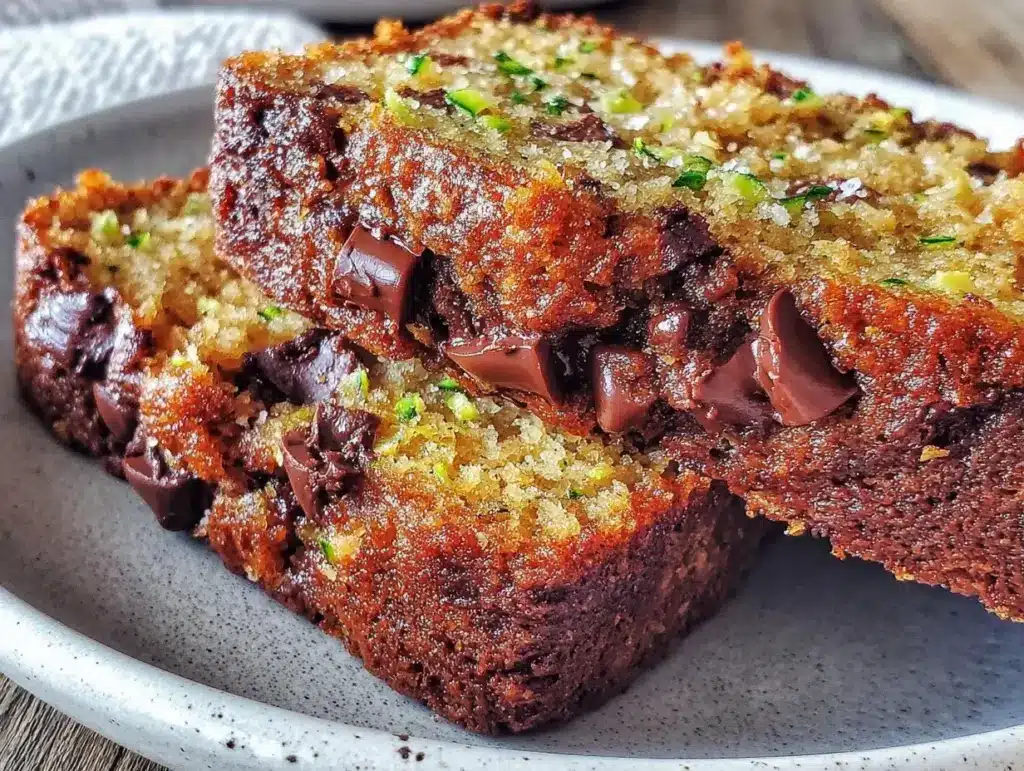 one bowl chocolate chip zucchini banana bread - featured image